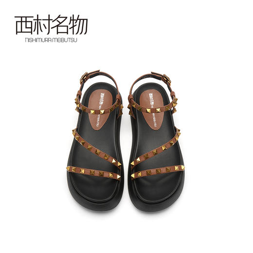 西村名物2021夏季新款仙女风柳丁时装凉鞋女罗马鞋百搭气质T21BG23351 商品图3