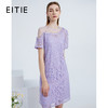 EITIE爱特爱21夏季新款优雅精致钩花蕾丝洋气露肩显瘦直筒连衣裙B2107722 商品缩略图0