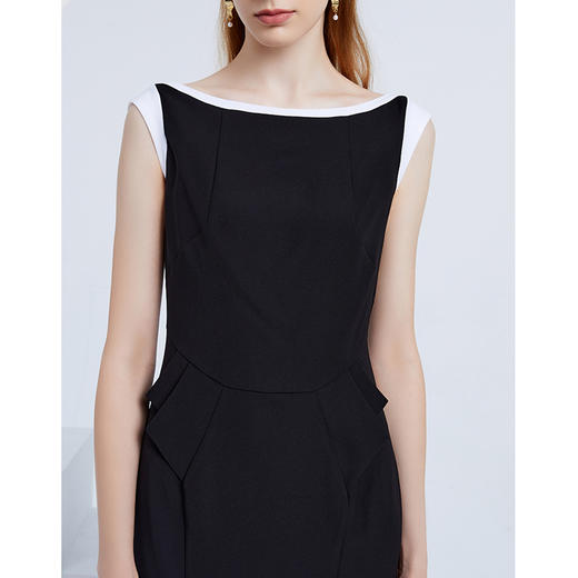 EITIE爱特爱夏季女装纯色时尚收腰修身显瘦假两件连衣裙无袖淑女包臀裙3907691 商品图2