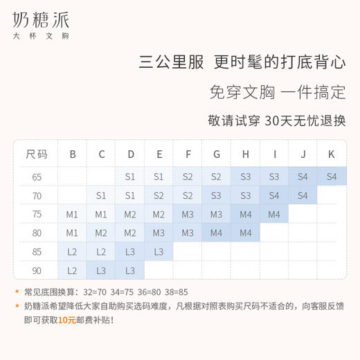【4月会员积分兑换】糖派大胸显小背心式文胸无钢圈带杯背心大码外穿内衣三公里服 商品图4