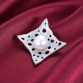 珍珠胸针【XXXZ151】方角银2104