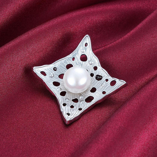 珍珠胸针【XXXZ151】方角银2104 商品图0