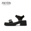 西村名物2021夏季新款牛皮革时尚魔术贴方根时装女凉鞋网红T21BG23411 商品缩略图1