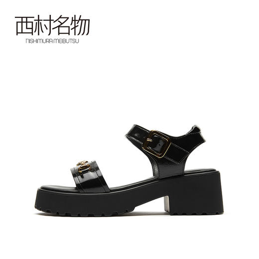 西村名物2021夏季新款牛皮革时尚魔术贴方根时装女凉鞋网红T21BG23411 商品图1