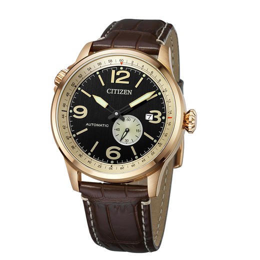 西铁城日本官方正品新FF系列飞行军旅风皮带机械男表NJ0143-19E 商品图1