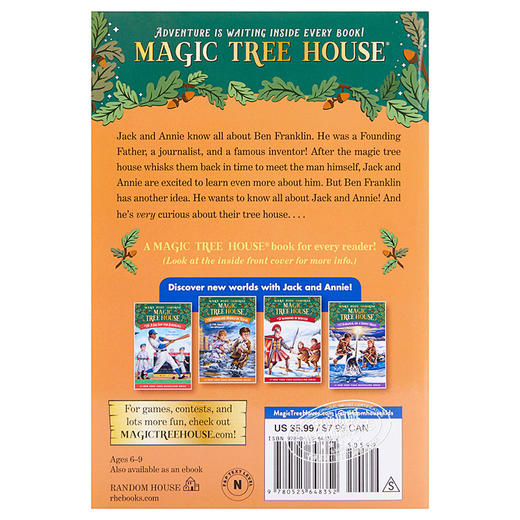 【中商原版】Magic Tree House 32 To the Future Ben Franklin 神奇树屋第一季32 儿童初级章节书故事小说 英文原版小初文学 商品图1