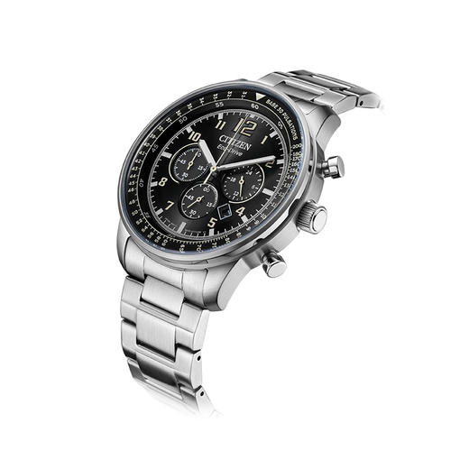 西铁城日本官方正品新FF系列飞行军旅风皮带钢带光动能男表CA4500-83E 商品图2