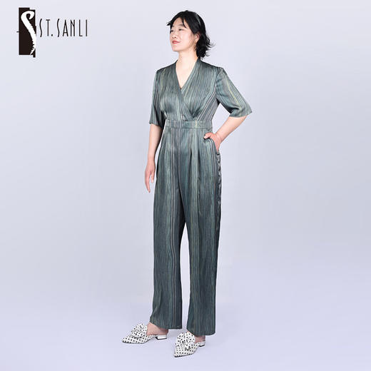 圣三利女装新春夏季气质条纹连体裤SL2016157 商品图0