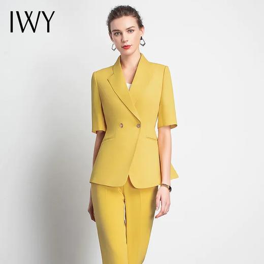 IWY/新品女士西装西裤半裙黄色套装职业装气质休闲名媛C10346+P3P1S10226 商品图1