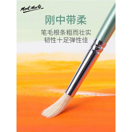 蒙玛特专业油画笔6支套（2支扁峰+1支扁圆峰+3支圆峰）文具绘画美术工具 商品图1