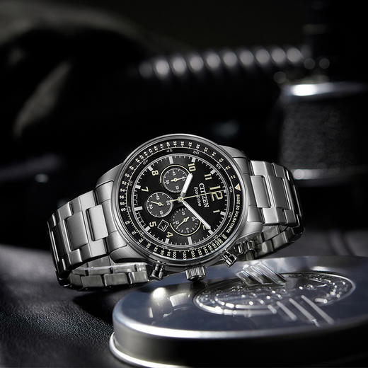 西铁城日本官方正品新FF系列飞行军旅风皮带钢带光动能男表CA4500-83E 商品图4