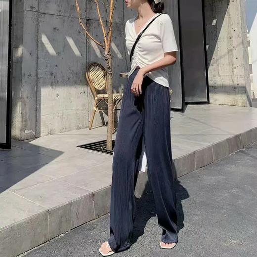 【时尚百搭阔腿裤】皱阔腿裤 质感亲肤 宽松版型 时尚简约百搭 商品图0