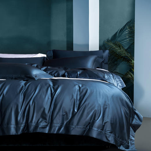 利路米纯色镂空边设计百支双股加密厚实缎纹四件套 商品图4