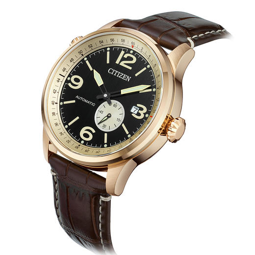 西铁城日本官方正品新FF系列飞行军旅风皮带机械男表NJ0143-19E 商品图4