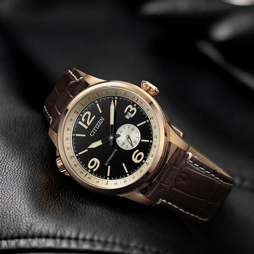 西铁城日本官方正品新FF系列飞行军旅风皮带机械男表NJ0143-19E 商品图2