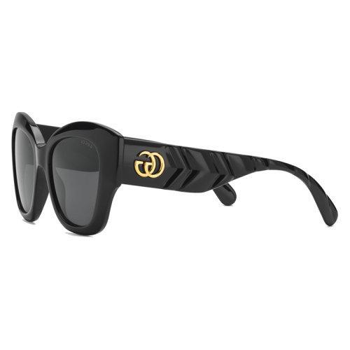 GUCCI/古驰 2021年新款 女士黑色/灰色猫眼塑料太阳镜 642985J16911012 商品图0