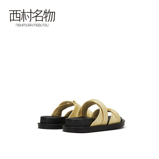 西村名物夏季新款拖凉鞋女羊皮平底休闲外穿一字拖鞋23311 商品图3