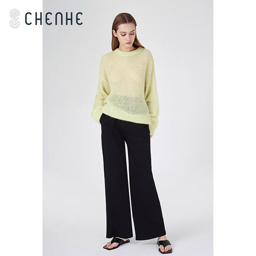 S1M1【1折】 臣禾高腰黑色显瘦休闲裤S211060722【奥莱】 商品图3