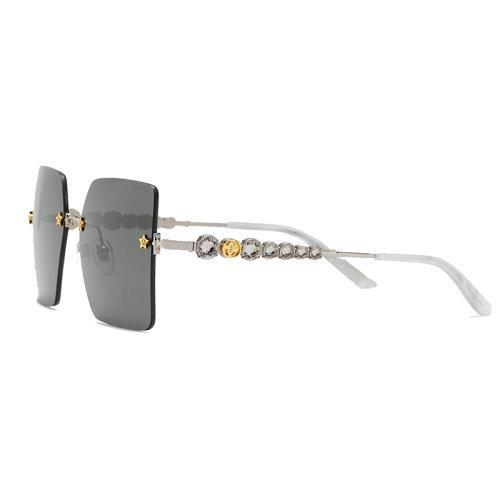 GUCCI/古驰 2021年新款 女士灰色方形金属太阳镜  ?610402I33308117 商品图0