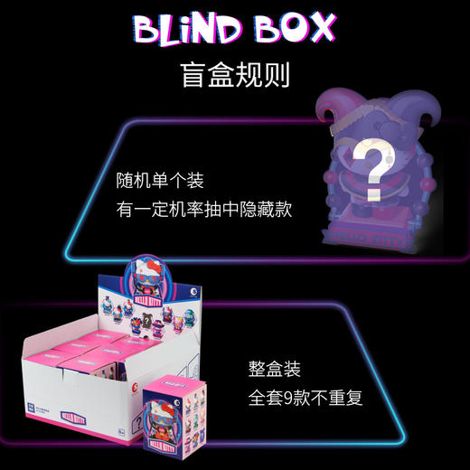 【两盒送展示】Hellokitty凯蒂猫手办盲盒女孩赛博朋克公仔玩偶摆件拼插玩具积木潮昇 商品图6