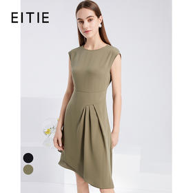 下架-EITIE爱特爱夏季新款时尚气质包肩袖收腰显瘦A版连衣裙中裙女6207909