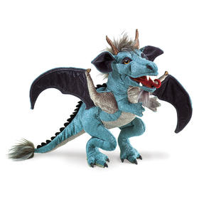 Folkmanis Puppets蓝色龙玩具/2958玩偶毛绒玩具礼物