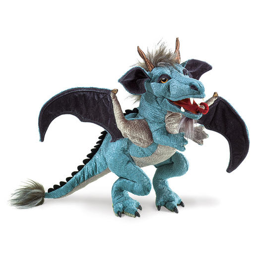 Folkmanis Puppets蓝色龙玩具/2958玩偶毛绒玩具礼物 商品图0