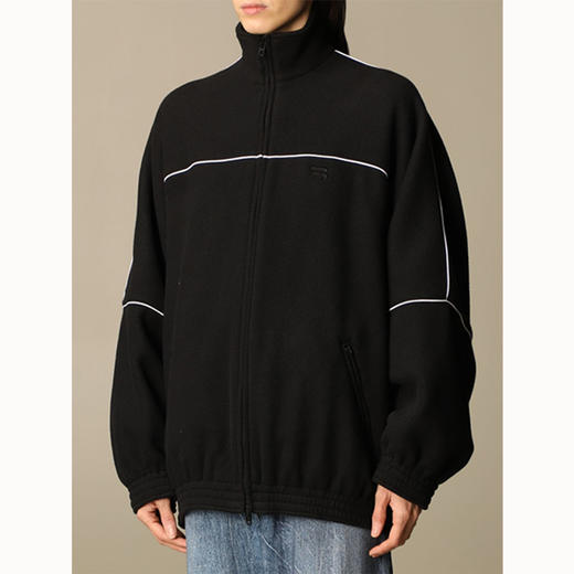 BALENCIAGA 巴黎世家 女士刺绣徽标绒绒高领运动夹克外套 黑色 643053 TJQ32 1000 商品图2