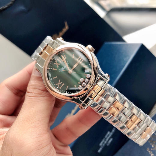 萧邦快乐钻系列石英腕表 
快乐钻（HAPPY DIAMONDS）表盘直径30mm 5钻！ 商品图1