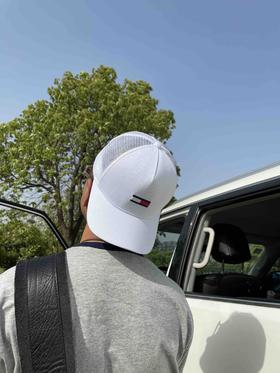 夏季tommy白色透气棒球帽全新