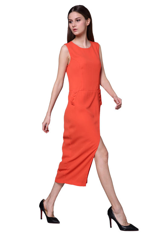 【伯妮斯茵】162S053--橙色连衣裙--农舍与农夫--《生命之美-梵高的花园》 商品图0