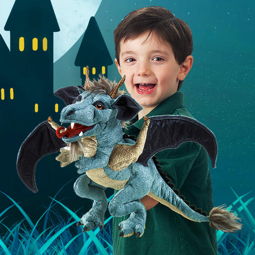 Folkmanis Puppets蓝色龙玩具/2958玩偶毛绒玩具礼物 商品图3