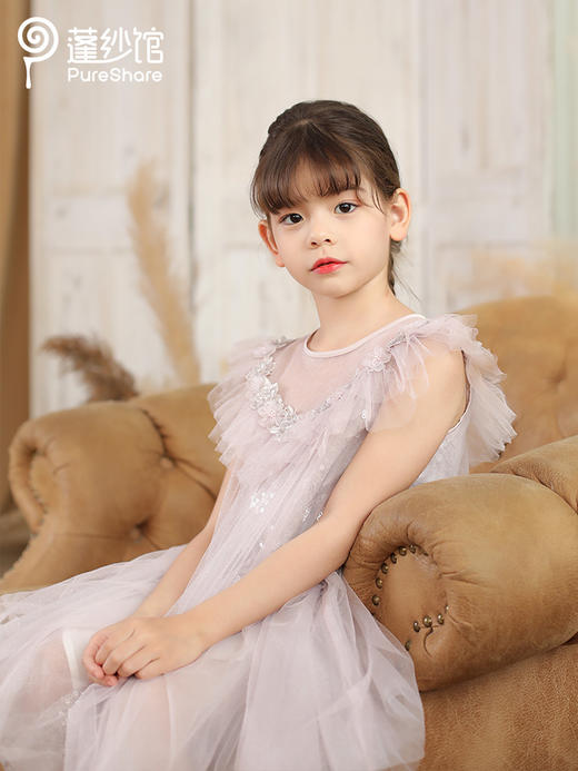 非质量问题不退换哦~pureshare 女童连衣裙公主裙夏新款蓬蓬纱裙洋气可爱生日礼服-紫霞仙子 商品图2