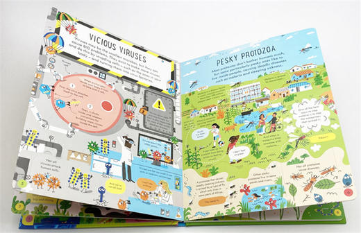 看里面系列 揭秘细jun 英文原版 Usborne See Inside Germs 儿童英语启蒙纸板翻翻书 科普绘本 尤斯伯恩 英文版进口原版书籍 商品图1