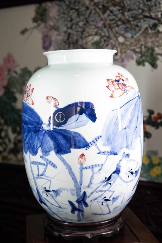 青花釉里红荷风 商品图2