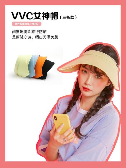 VVC防晒帽子女神三折款遮脸防紫外线遮阳
 商品图5