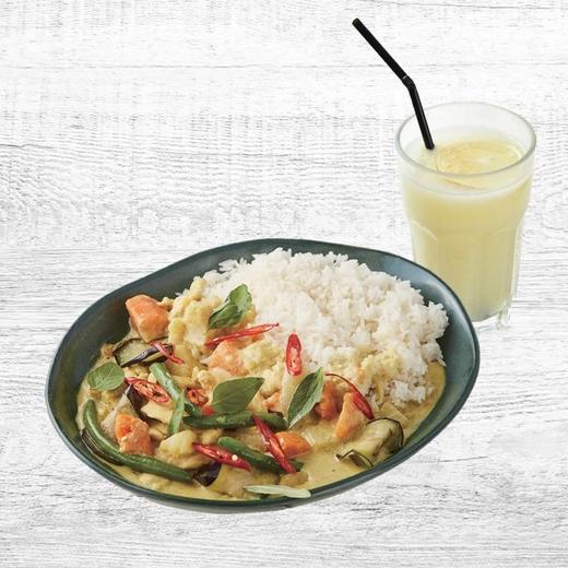 泰式绿咖哩鸡饭+软饮 商品图0