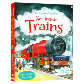 看里面系列 揭秘火车 英文原版 Usborne See Inside Trains 尤斯伯恩 大开本 纸板翻翻书 儿童科普认知绘本 英文版进口英语书籍