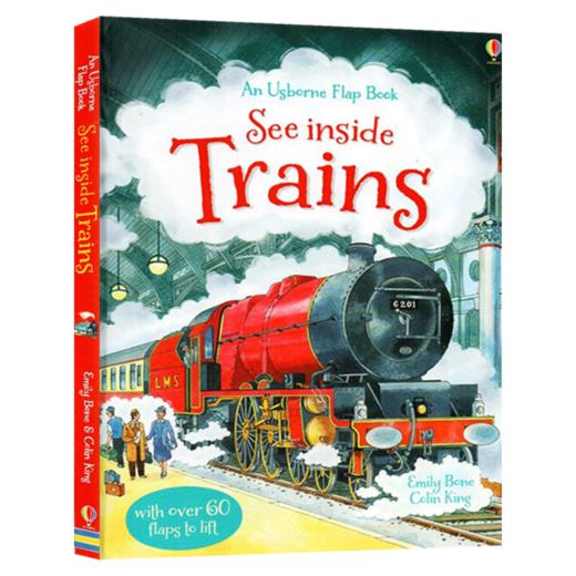 看里面系列 揭秘火车 英文原版 Usborne See Inside Trains 尤斯伯恩 大开本 纸板翻翻书 儿童科普认知绘本 英文版进口英语书籍 商品图0