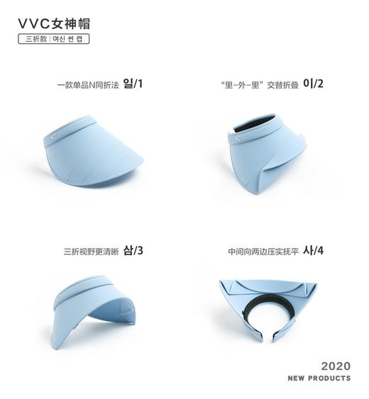 VVC防晒帽子女神三折款遮脸防紫外线遮阳
 商品图9