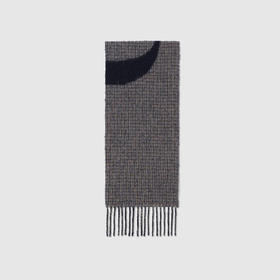 GUCCI 古驰 男士提花徽标字样羊毛混纺围巾 灰色 644403 4GA41 4368