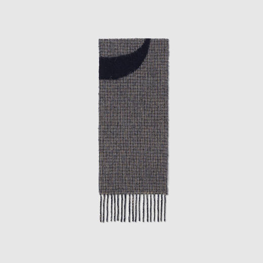 GUCCI 古驰 男士提花徽标字样羊毛混纺围巾 灰色 644403 4GA41 4368 商品图0