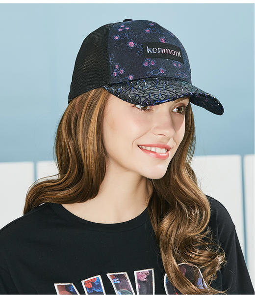 卡蒙户外休闲棒球帽夏季透气遮阳防晒帽子立体帽檐女士牛仔鸭舌帽KM-3632-01 商品图2