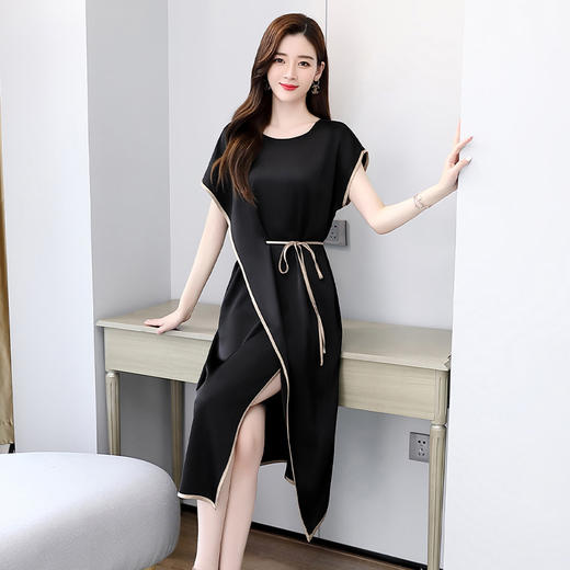 HR  WH87289缎面时尚洋气不规则连衣裙 商品图3