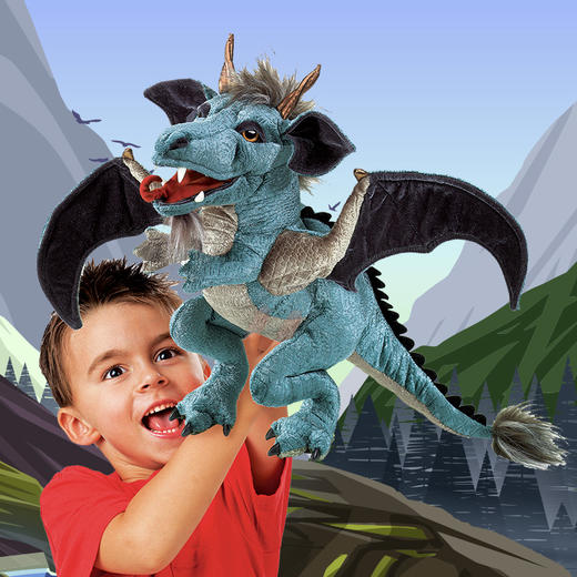 Folkmanis Puppets蓝色龙玩具/2958玩偶毛绒玩具礼物 商品图2