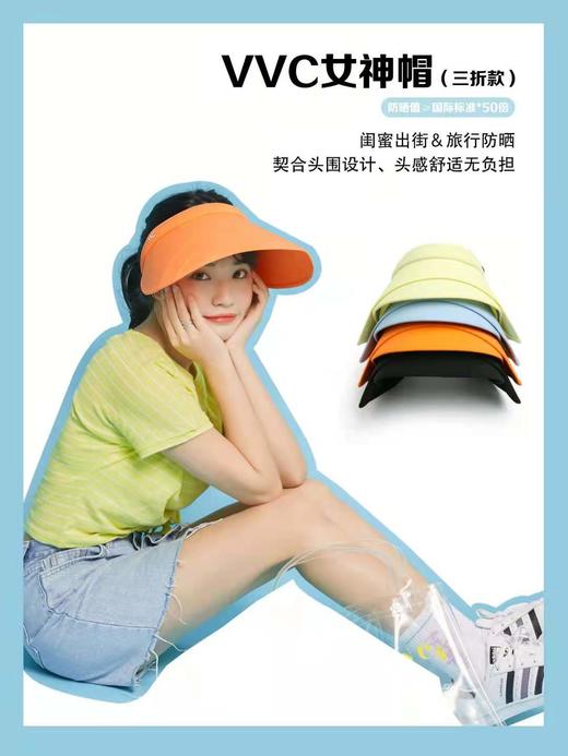 VVC防晒帽子女神三折款遮脸防紫外线遮阳
 商品图8