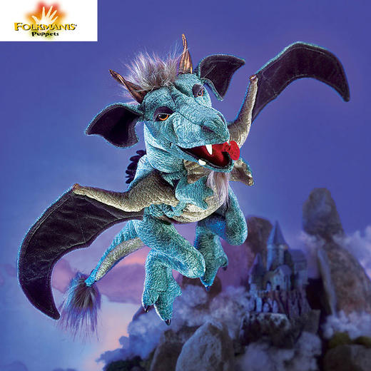 Folkmanis Puppets蓝色龙玩具/2958玩偶毛绒玩具礼物 商品图1