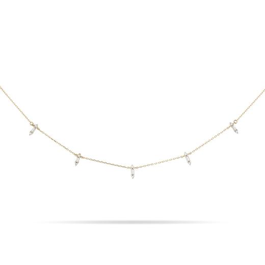 订购10周到｜Adina Reyter-Stack Baguette-五颗 钻石 项链［美国设计师］ 商品图1