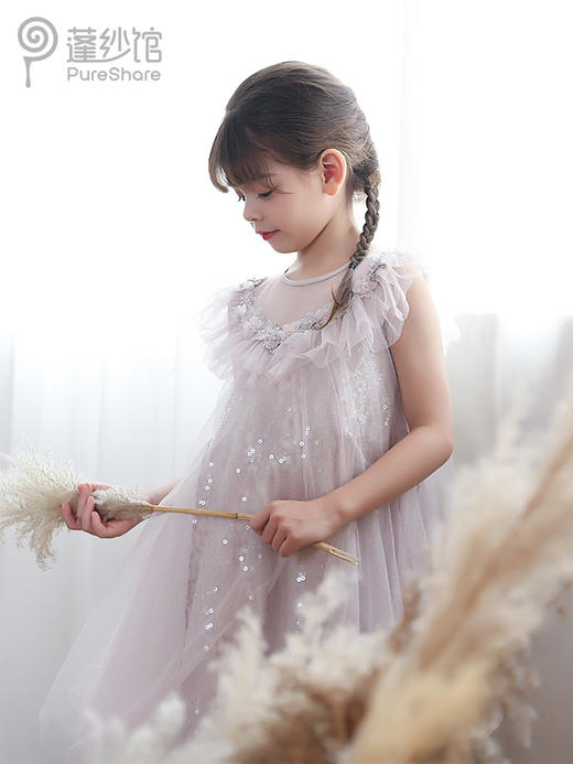 非质量问题不退换哦~pureshare 女童连衣裙公主裙夏新款蓬蓬纱裙洋气可爱生日礼服-紫霞仙子 商品图6