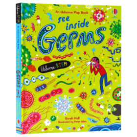 看里面系列 揭秘细jun 英文原版 Usborne See Inside Germs 儿童英语启蒙纸板翻翻书 科普绘本 尤斯伯恩 英文版进口原版书籍